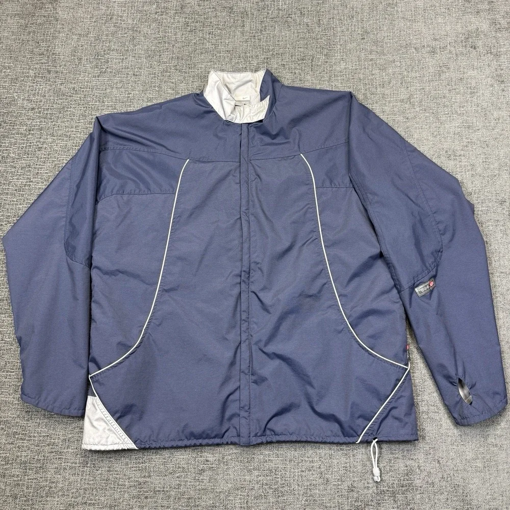 Y2K Nike Windbreaker Jacket Men's Large Swoosh Reflective Nylon Running Zip‎